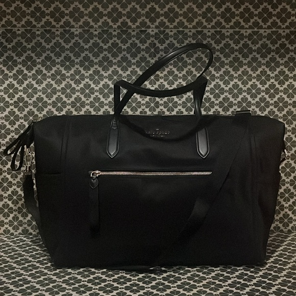♠️kate spade Chelsea Large Nylon Weekender Duffle Bag, Black NWT - Picture 5 of 16